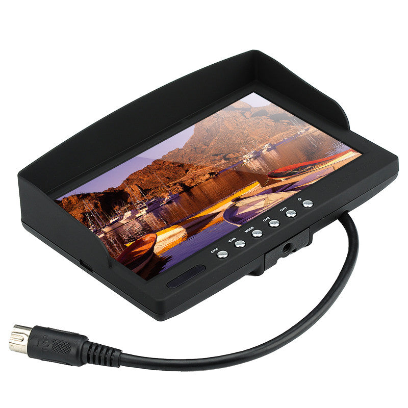 7 Inch Dual Input LCD Monitor - 2 AV input, 800x480 Resolution, PAL + NTSC Standards