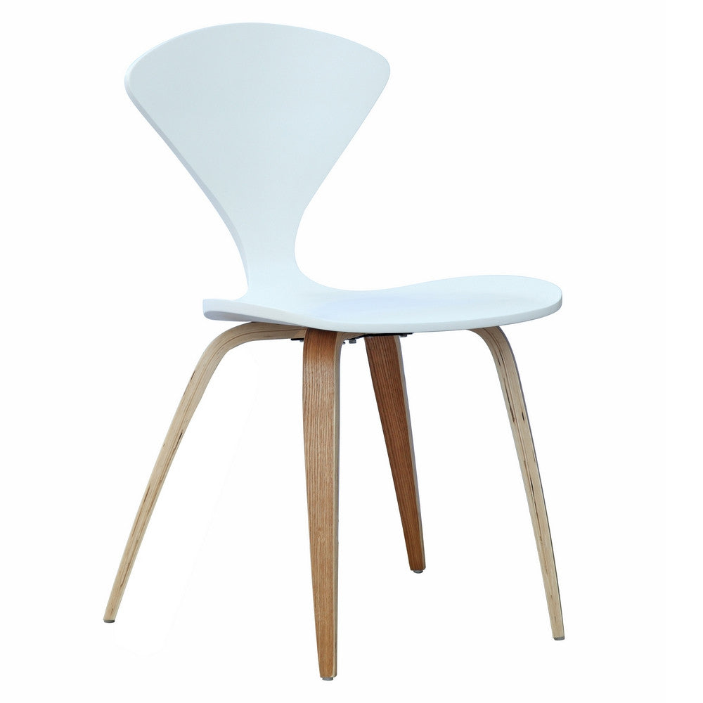 Fine Mod Imports Wooden Side Chair, White
