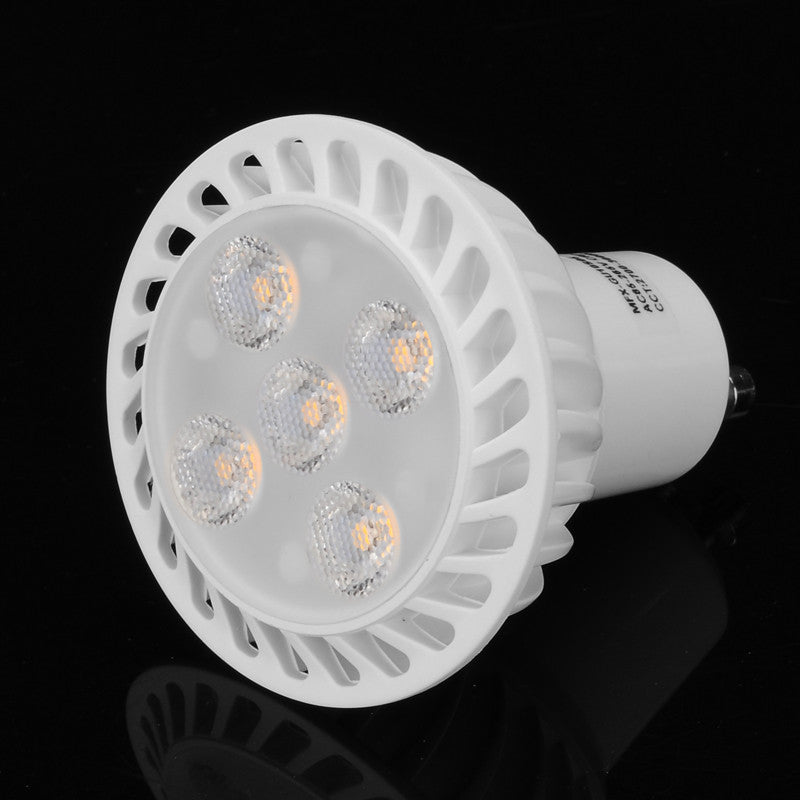 5W LED Spotlight - GU10 Fitting, Dimmable, 5x 1W LED, 500 Lumen, 3000K, 30000 Hours, 25 Degree Beam
