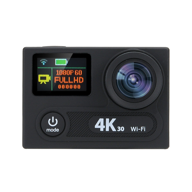4K Ultra HD Action Camera - 12MP Sony Sensor, Wi-Fi, 170 Degree Angle, Remote, Dual Display, IP68 (Black)