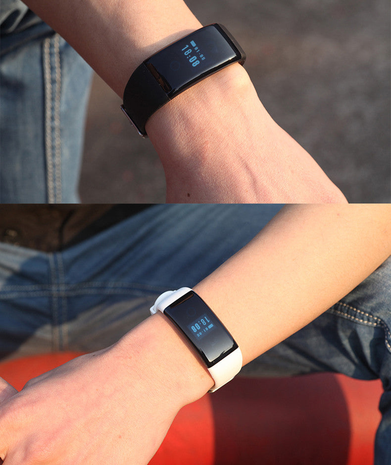 DFit Smart Sports Bracelet - BT 4.0, IP66 Waterproof, Pedometer, Heart Rate Monitor, Sleep Monitor, Call Reminder (Black)