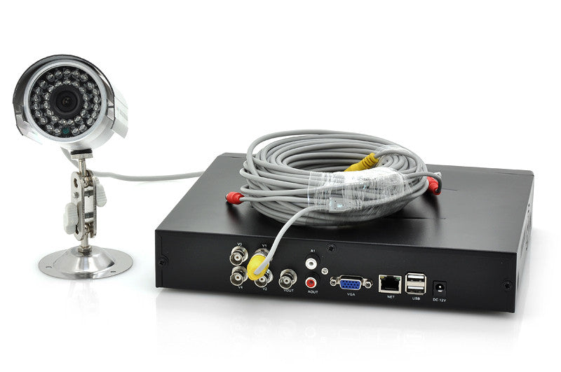 4 Camera + DVR Surveillance System - 4x 1/3 SONY Color CCD 420 TVL Outdoor CCTV Cameras, H.264 Video Compression