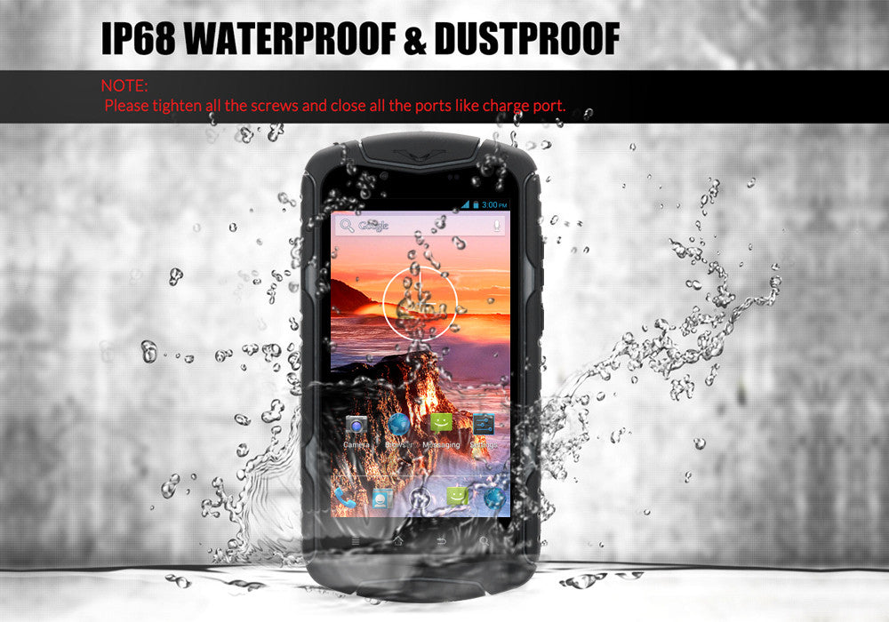 No.1 X1 Rugged Smartphone - IP68 Rating, 5 Inch IPS Screen, 5MP+13MP Dual Camera, GPS, 3300mAh Battery, Android OS (Black)
