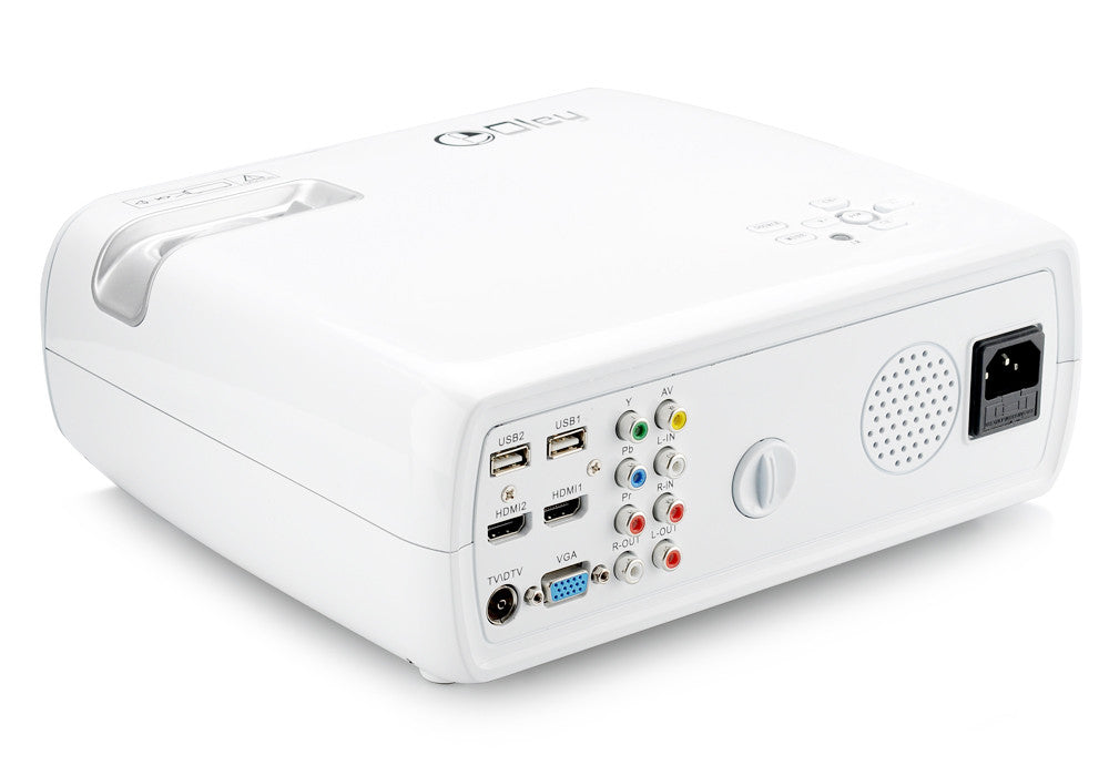 5 Inch TFT LCD LED Projector 'Saturn' - 2600 Lumens, 800x 480 Resolution, 1080p Support, Manual Focus Lens (White)