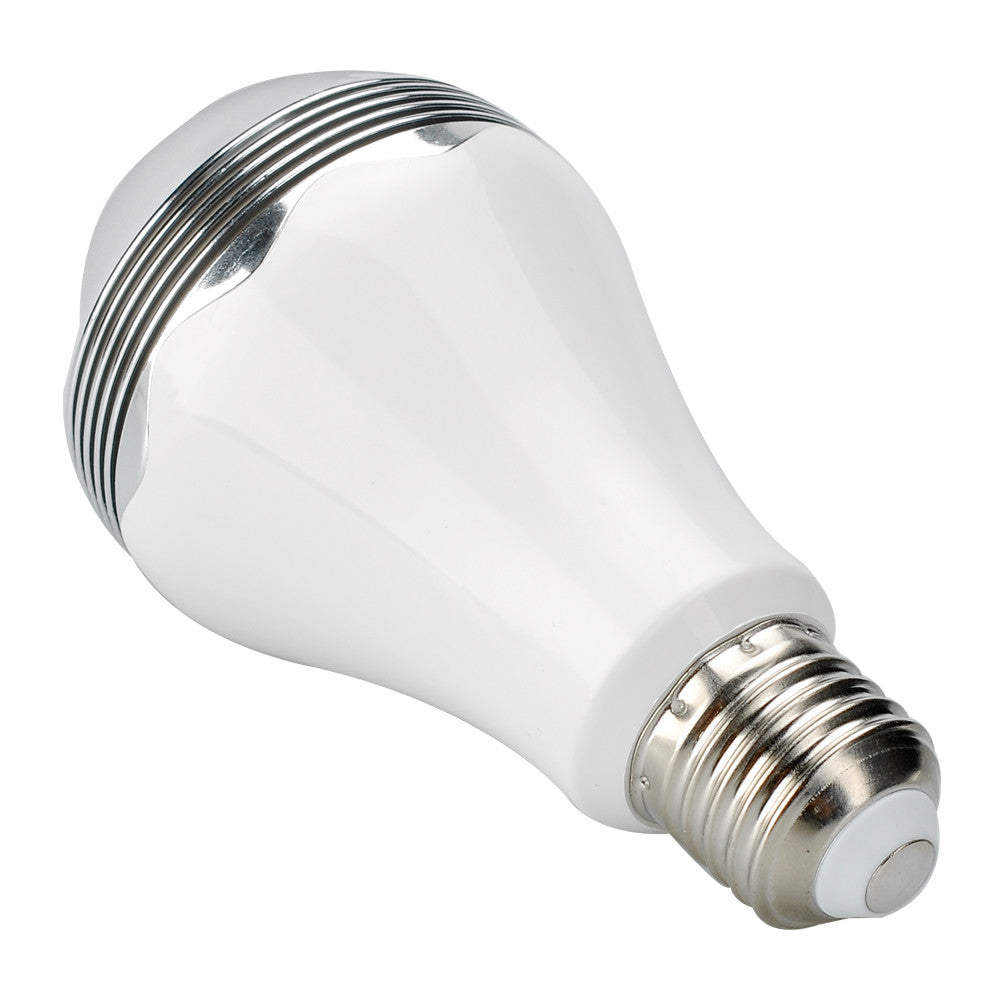 7 Watt Bluetooth LED Light Bulb + Speaker - E27 Fitting, Android + iOS App, 350 Lumen, 6000K Color Temperature, Bluetooth 4.0