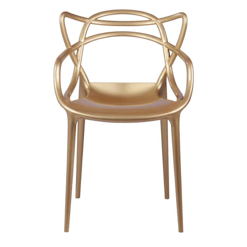 Fine Mod Imports Brand Name Dining Chair, Gold