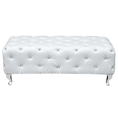 Fine Mod Imports Tufted Bench, White