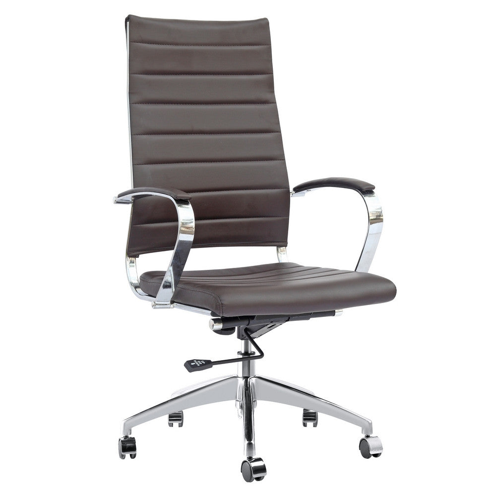 Fine Mod Imports Sopada Conference Office Chair High Back, Dark Brown
