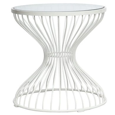 Fine Mod Imports Squeezed Side Table, Glass