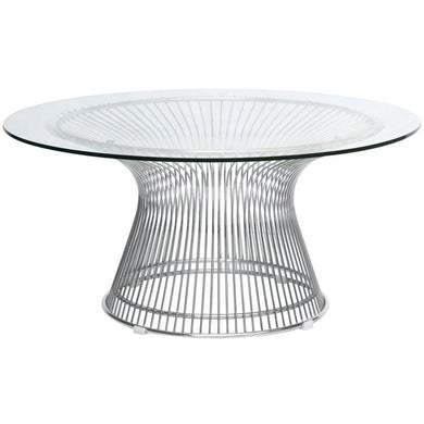 Fine Mod Imports Wire Side Table, Silver