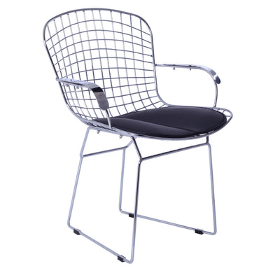 Fine Mod Imports Wire Arm Chair, Black
