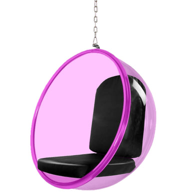 Fine Mod Imports Bubble Hanging Chair Pink Acrylic, Black