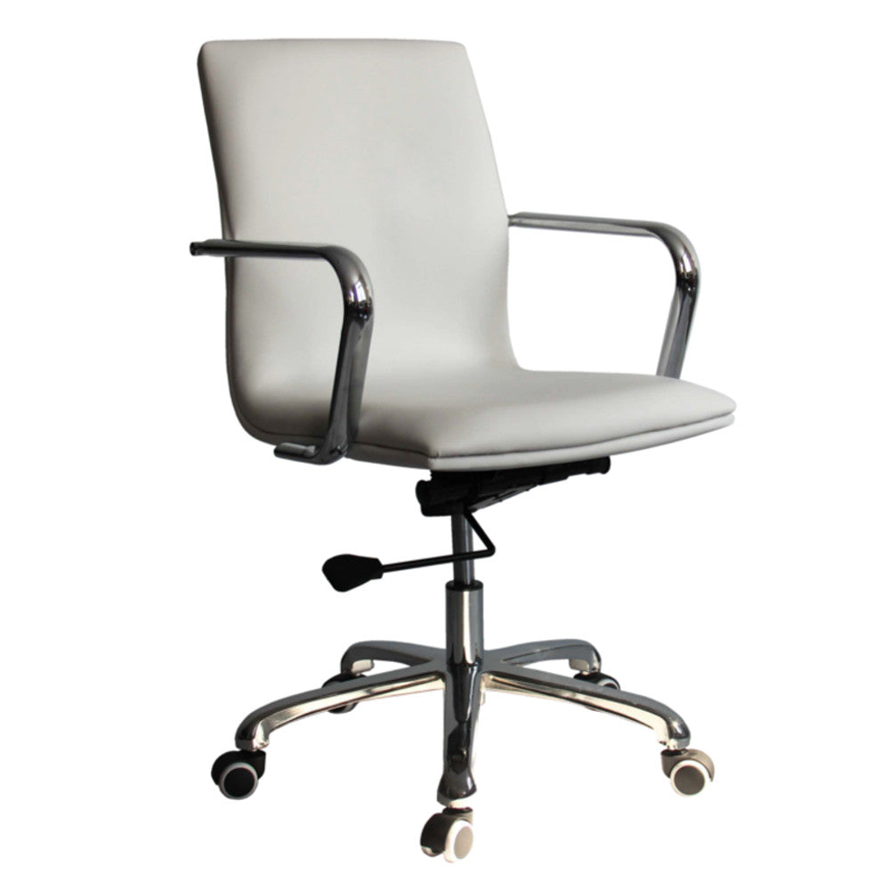 Fine Mod Imports Confreto Conference Office Chair Mid Back, White