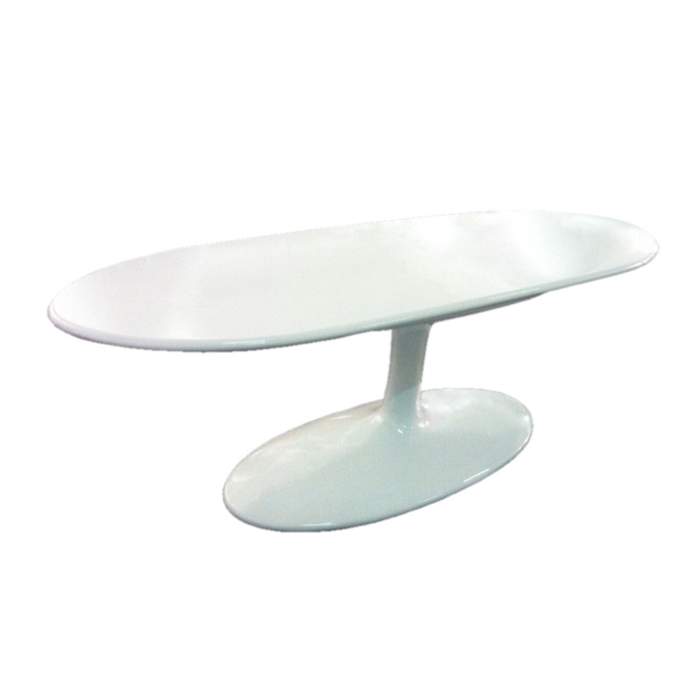 Fine Mod Imports Squaval Fiberglass Coffee Table, White