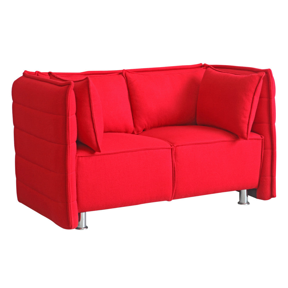 Fine Mod Imports Sofata Loveseat, Red