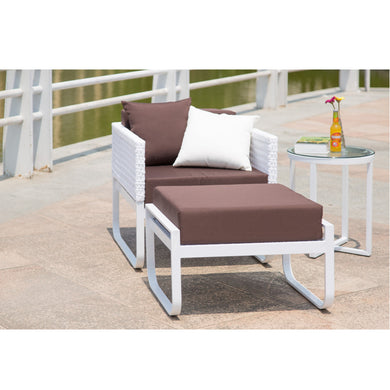 Fine Mod Imports Ultra Outdoor Lounge, White