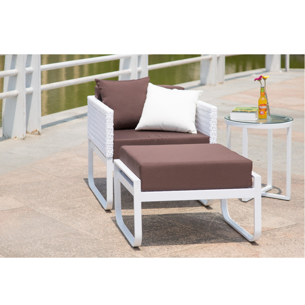 Fine Mod Imports Ultra Outdoor Lounge, White