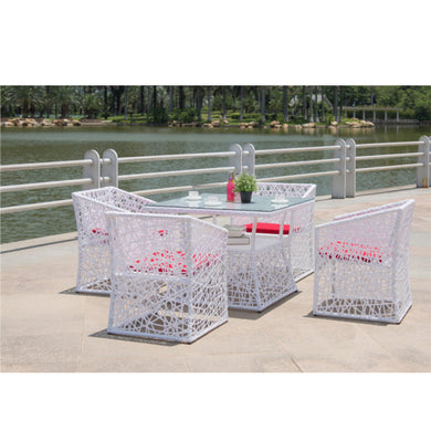 Fine Mod Imports Thin Outdoor  Dining Set, White