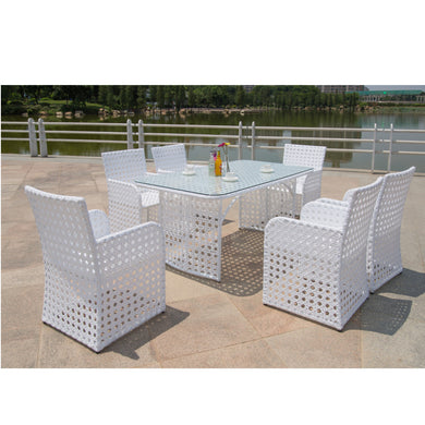 Fine Mod Imports Bold Outdoor Dining Set, White