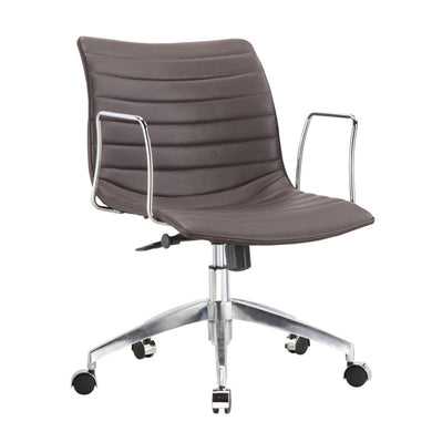 Fine Mod Imports Comfy Office Chair Mid Back, Dark Brown