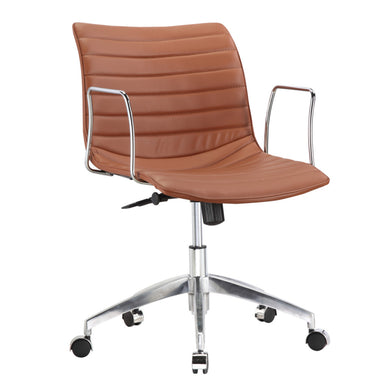 Fine Mod Imports Comfy Office Chair Mid Back, Light Brown