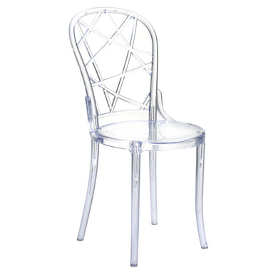 Fine Mod Imports Spiral Clear Chair, Clear