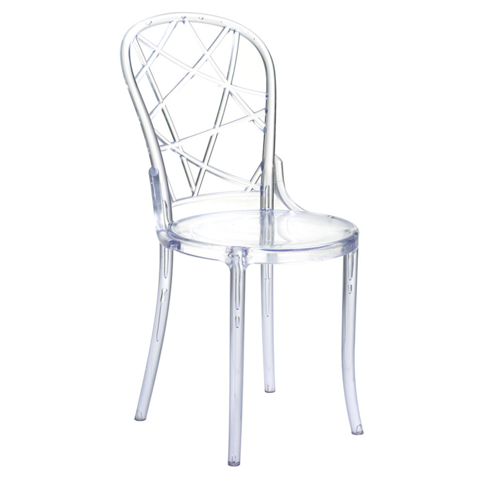 Fine Mod Imports Spiral Clear Chair, Clear