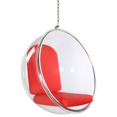 Fine Mod Imports Bubble Hanging Chair, Red