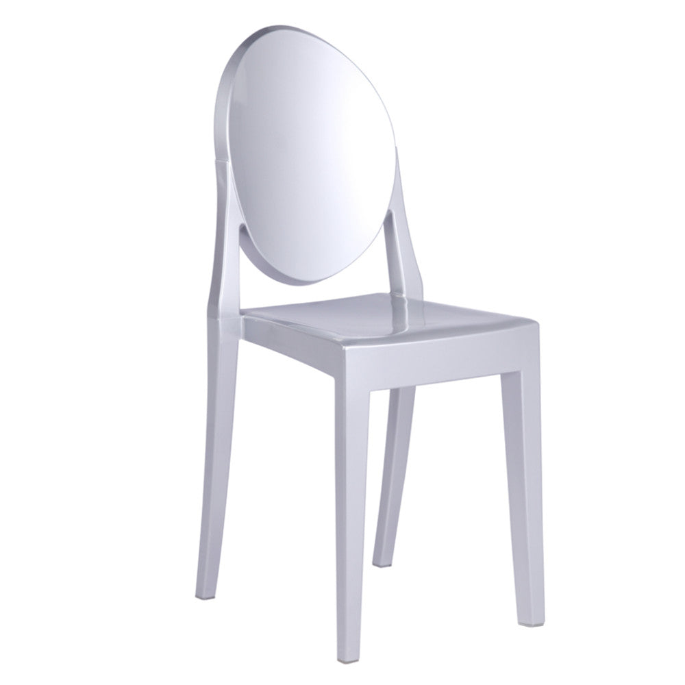 Fine Mod Imports Clear Side Chair, Silver