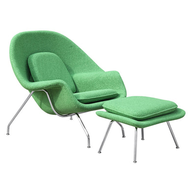 Fine Mod Imports Woom Chair and Ottoman, Green