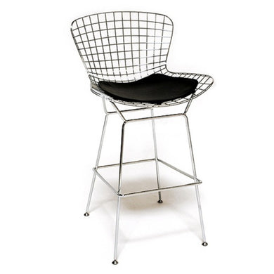 Fine Mod Imports Wire Bar Height Chair, Black