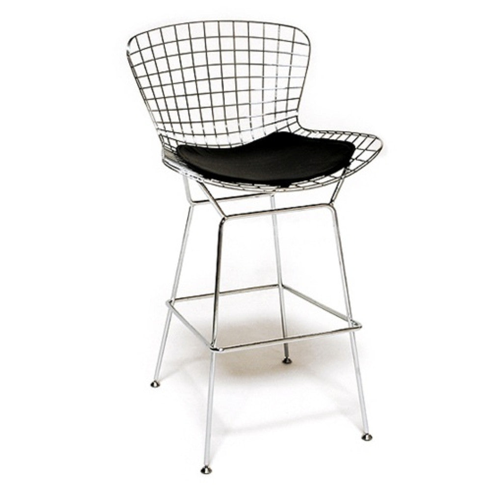 Fine Mod Imports Wire Bar Height Chair, Black
