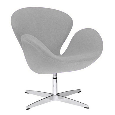 Fine Mod Imports Swan Chair Fabric, Light Gray