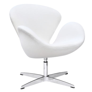 Fine Mod Imports Swan Chair Fabric, White