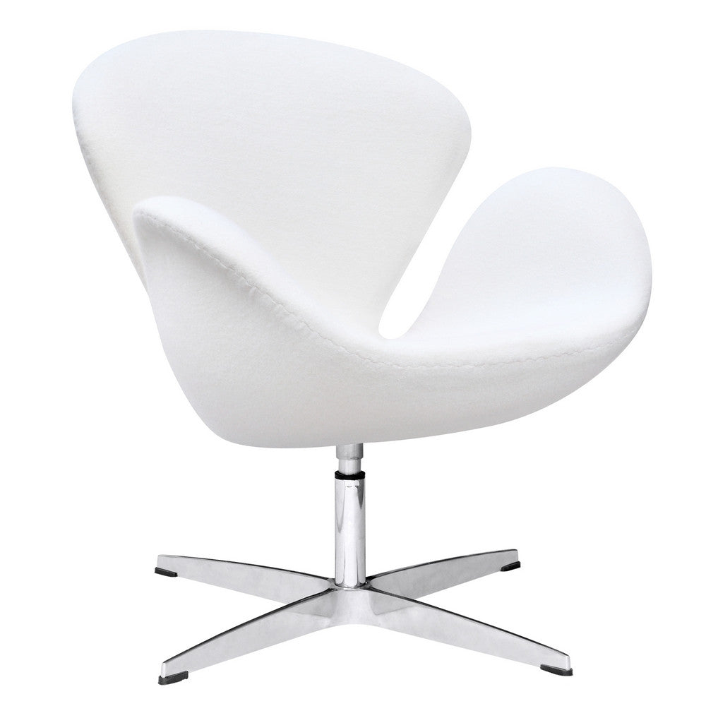 Fine Mod Imports Swan Chair Fabric, White