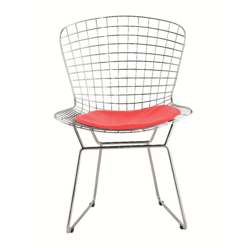 Fine Mod Imports Wire Side Chair, Red