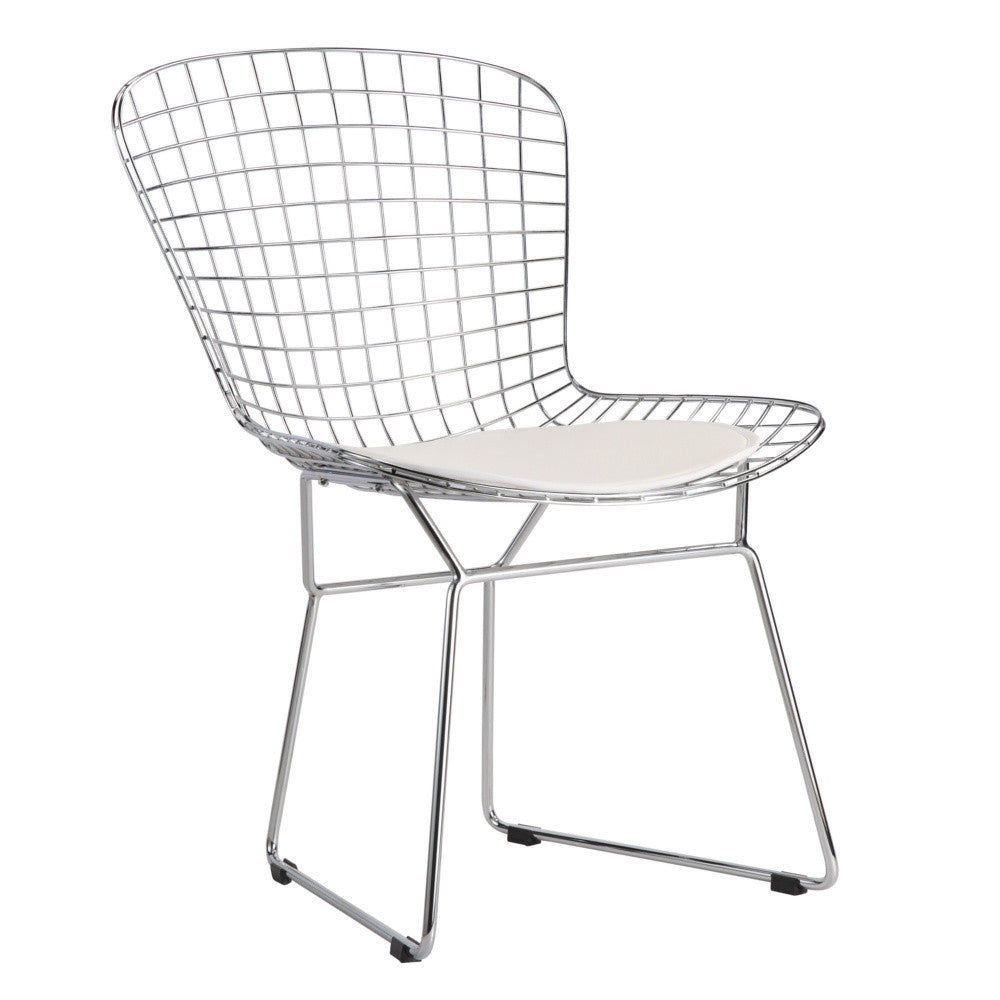 Fine Mod Imports Wire Side Chair, White