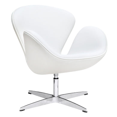 Fine Mod Imports Swan Chair Leather, White