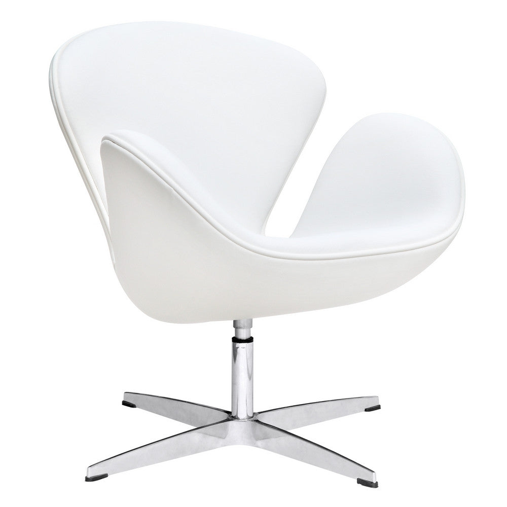 Fine Mod Imports Swan Chair Leather, White