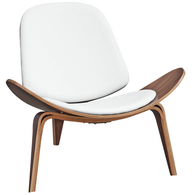 Fine Mod Imports Shell Chair, White