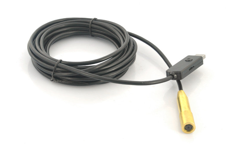Waterproof USB Endoscope - 5 Meter Cable, 4 LEDs, Copper Head