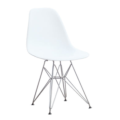 Fine Mod Imports WireLeg Dining Side Chair, White