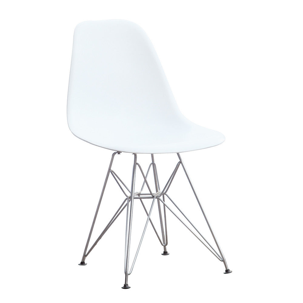 Fine Mod Imports WireLeg Dining Side Chair, White