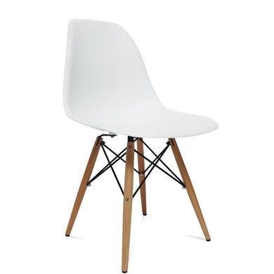 Fine Mod Imports WoodLeg Dining Side Chair, White