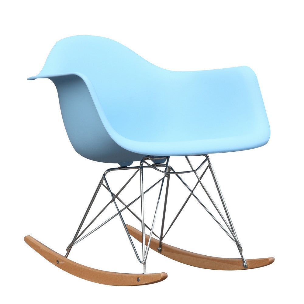 Fine Mod Imports Rocker Arm Chair, Light Blue