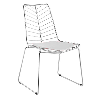 Fine Mod Imports Wire Leaf Chair, White