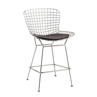 Fine Mod Imports Wire Counter Height Chair, Black