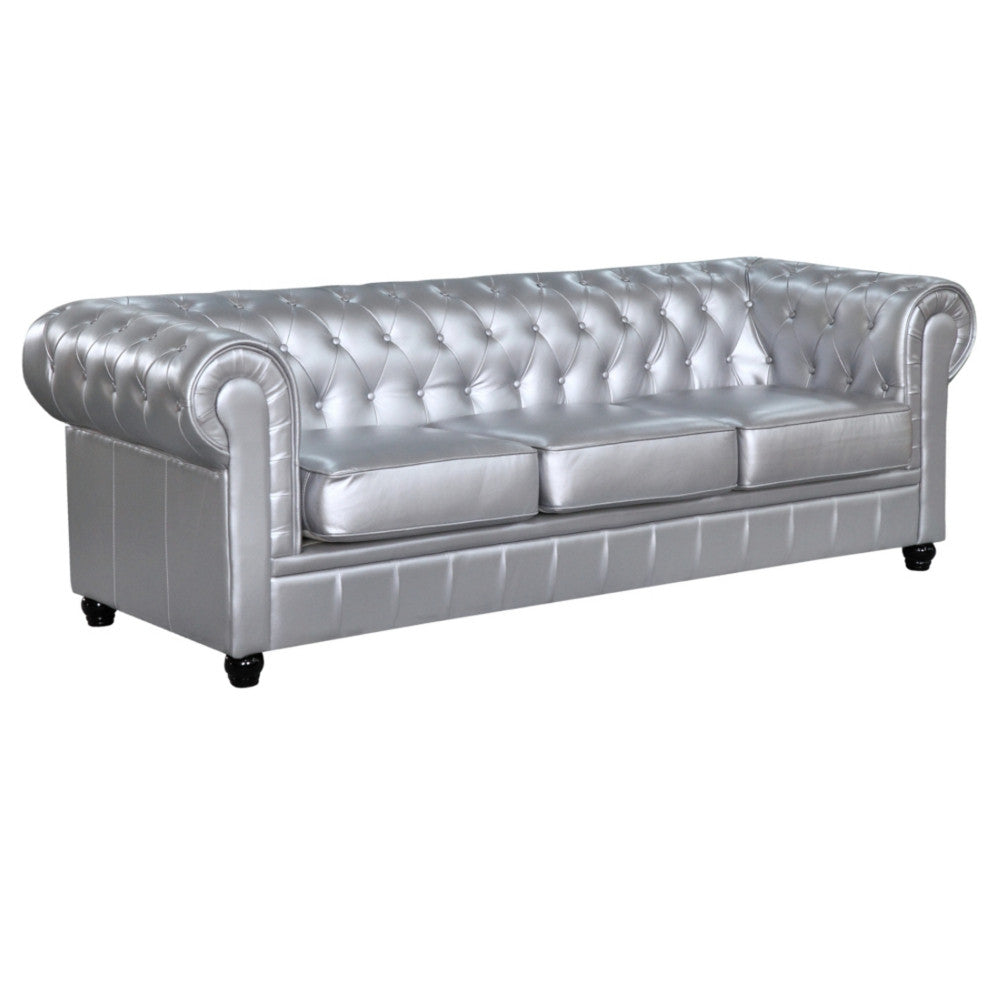 Fine Mod Imports Chestfield Sofa, Silver