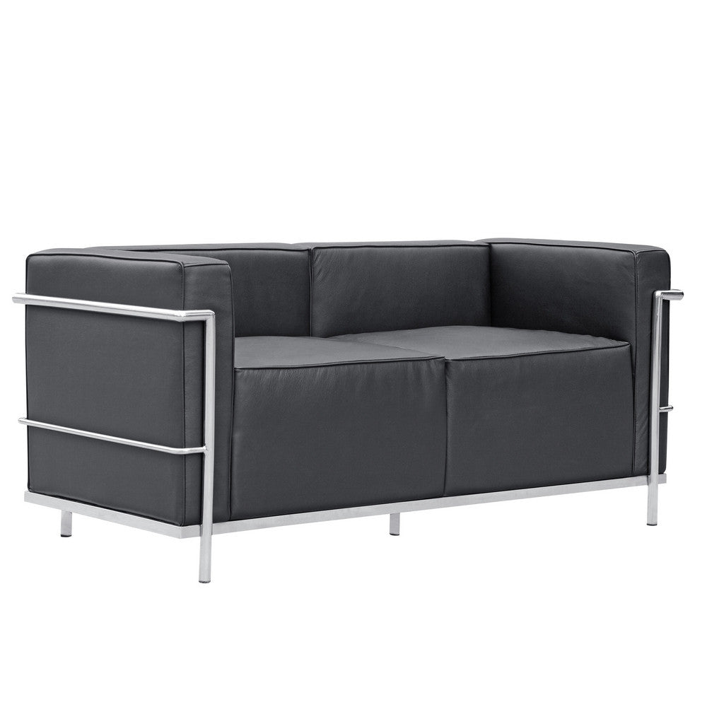 Fine Mod Imports Grand Lc3 Loveseat, Black