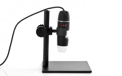 USB Digital Microscope - 500x Zoom, 8 LEDs, Height Adjustable Stand